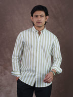 ASCEND Olivecrest Ivory Stripe Shirt - BazeLine