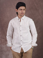 ASCEND Sandrift Mocha Stripe Shirt - BazeLine