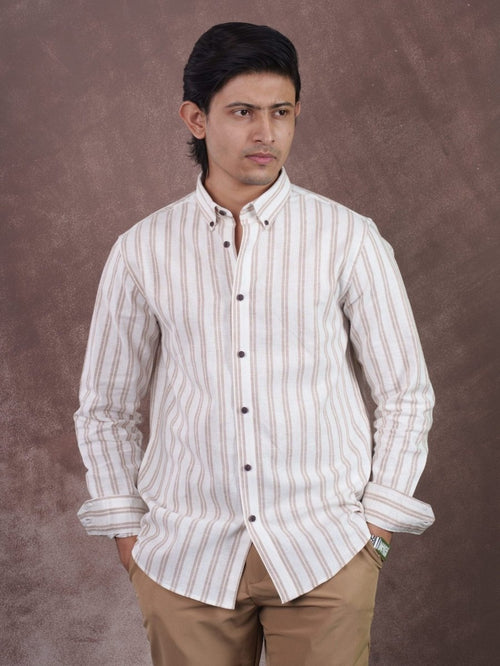 ASCEND Sandrift Mocha Stripe Shirt - BazeLine