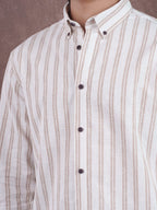 ASCEND Sandrift Mocha Stripe Shirt - BazeLine