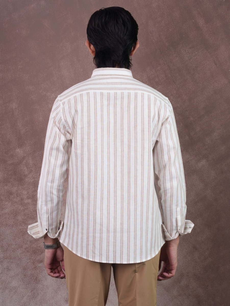 ASCEND Sandrift Mocha Stripe Shirt - BazeLine