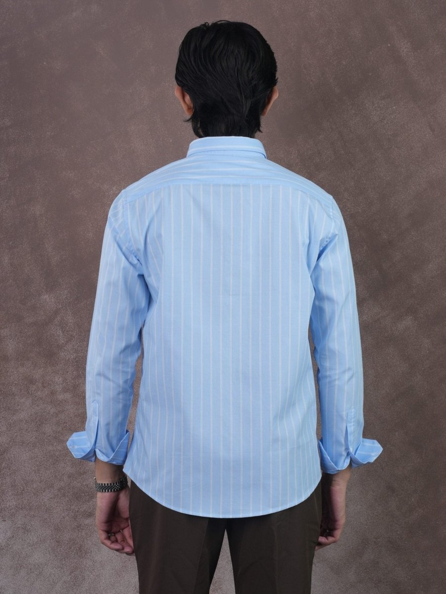 ASCEND Sky Blue Pinstripe Shirt - BazeLine