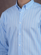 ASCEND Sky Blue Pinstripe Shirt - BazeLine