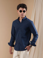 AURAA Deep Navy Seersucker Shirt [Restocked] - BazeLine