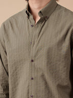 AURAA Olive Seersucker Shirt [Restocked] - BazeLine