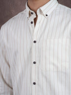 AURUM Ivory Dune Stripe Shirt - BazeLine