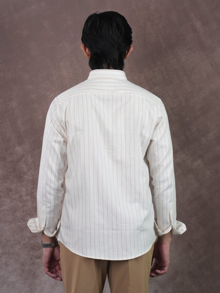 AURUM Ivory Dune Stripe Shirt - BazeLine