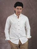 AURUM Ivory Dune Stripe Shirt - BazeLine