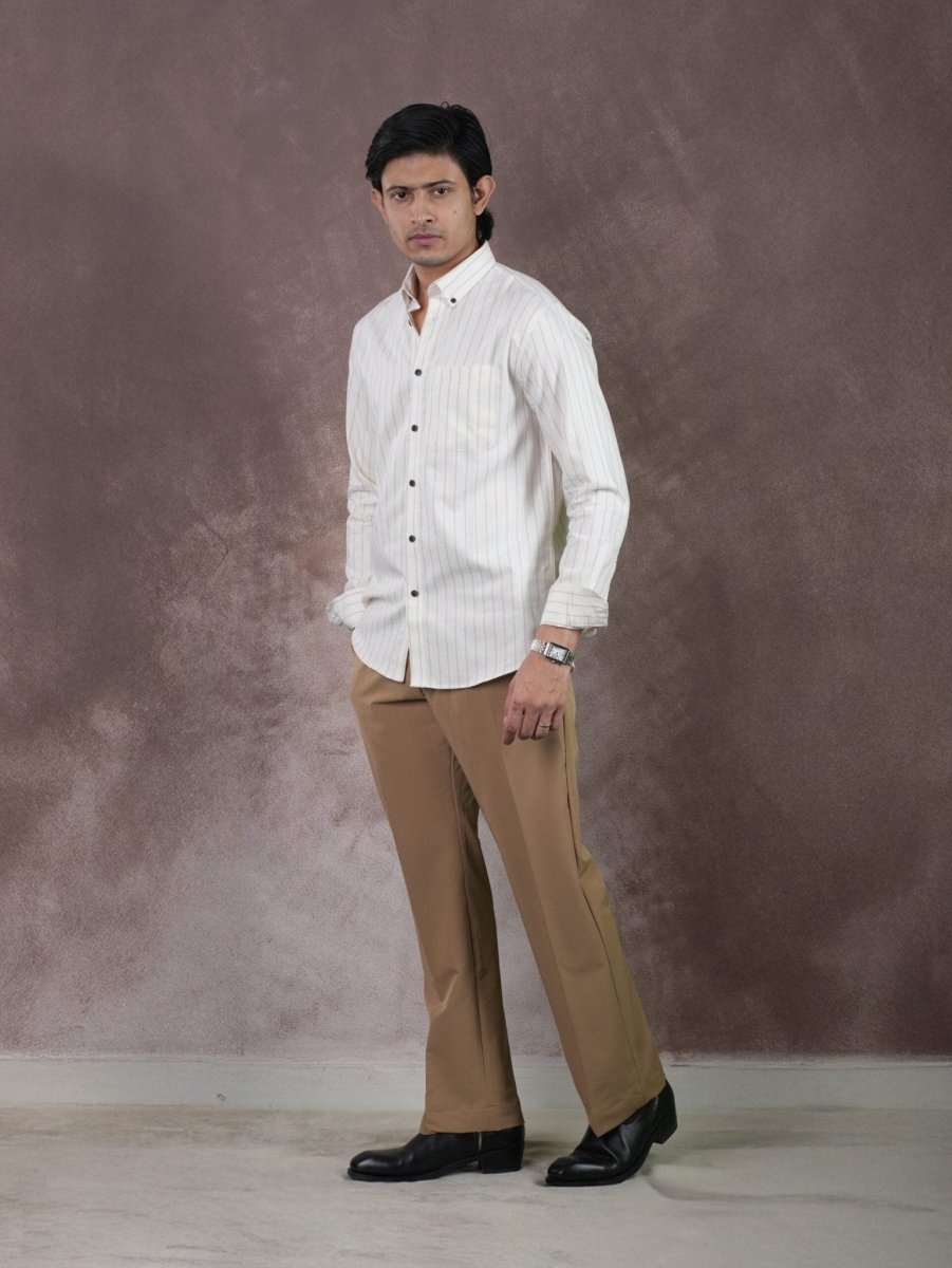 AURUM Ivory Dune Stripe Shirt - BazeLine