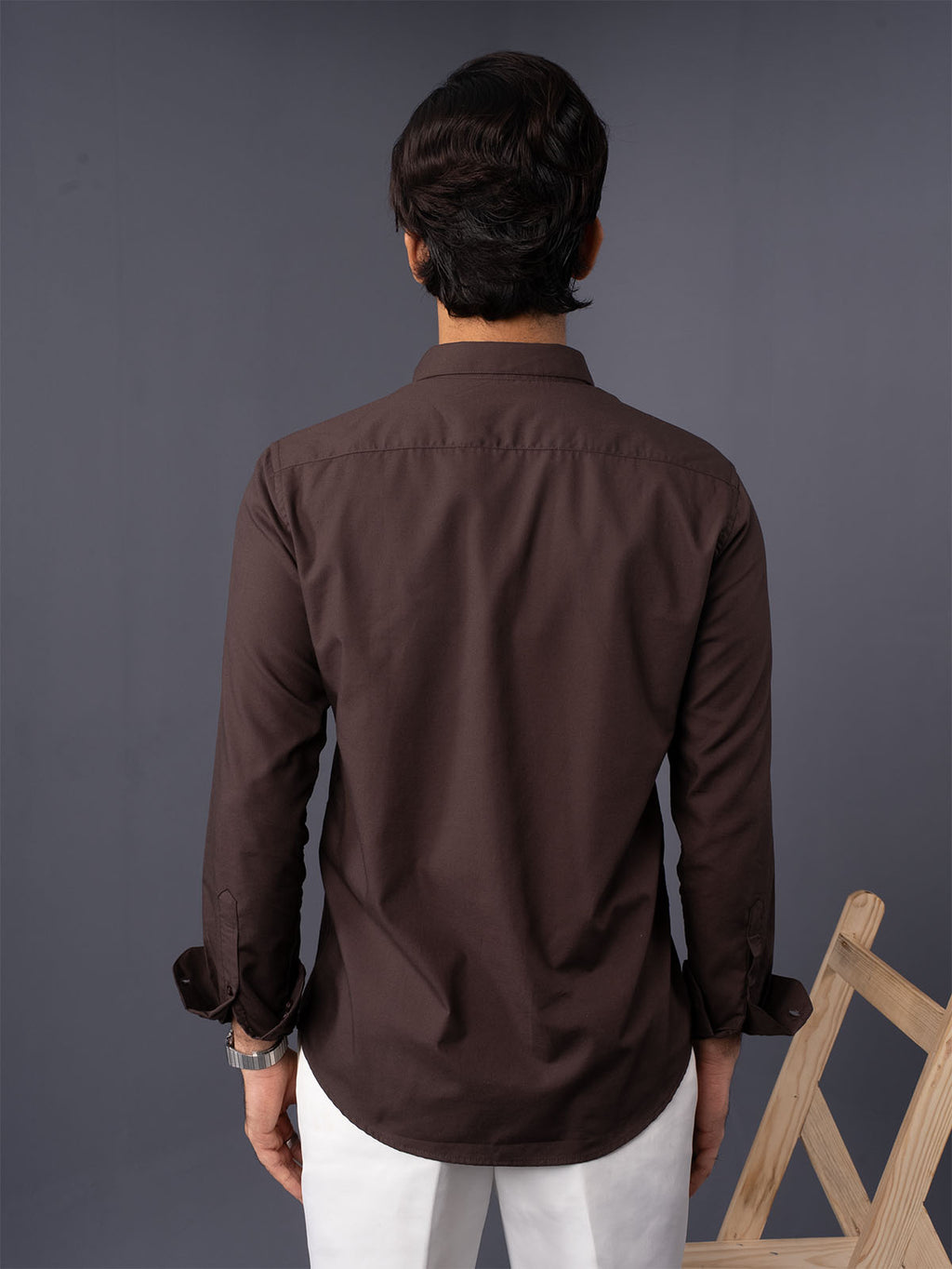 AUTUMN Chocolate Brown Solid Shirt - BazeLine