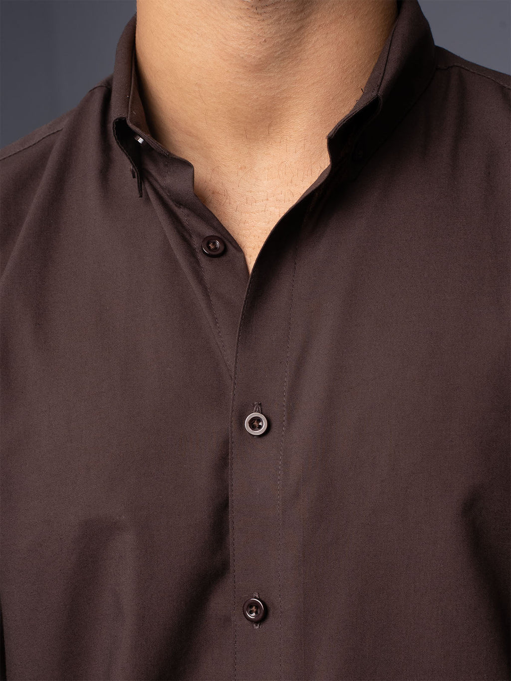 AUTUMN Chocolate Brown Solid Shirt - BazeLine