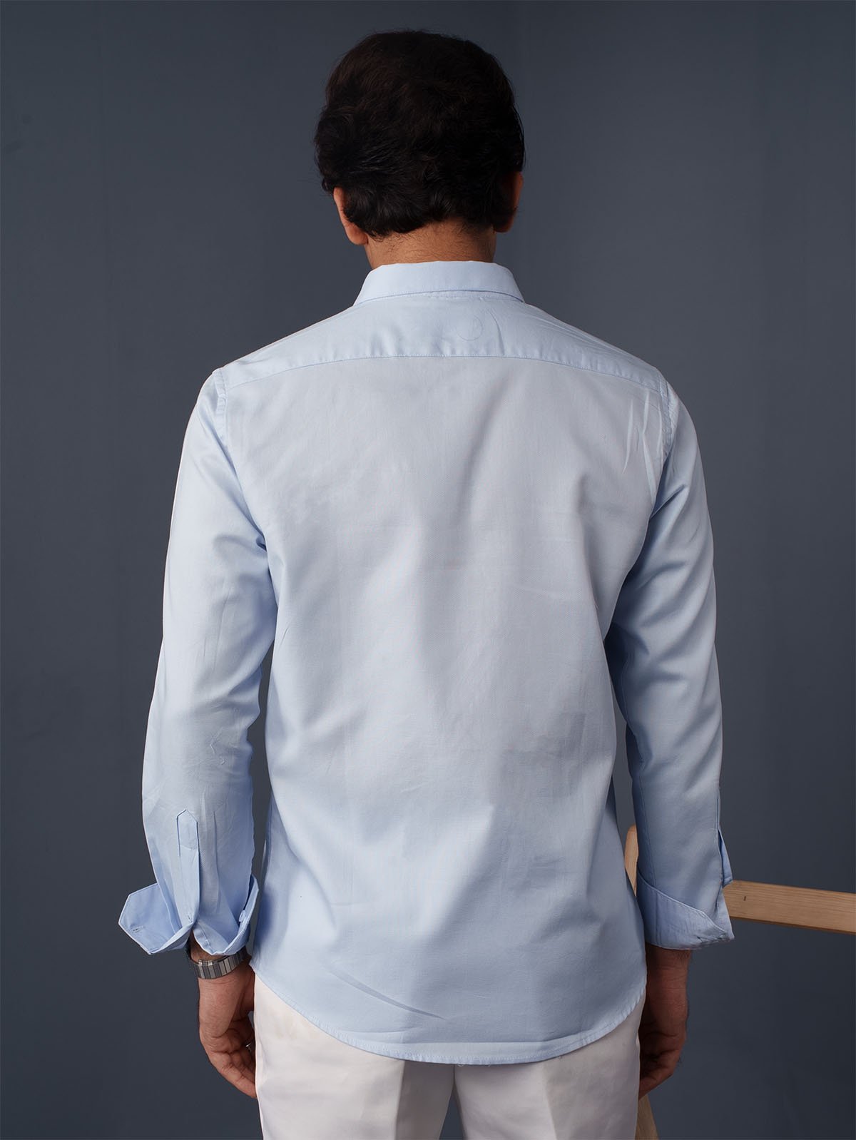 AUTUMN Light Blue Solid Shirt - BazeLine
