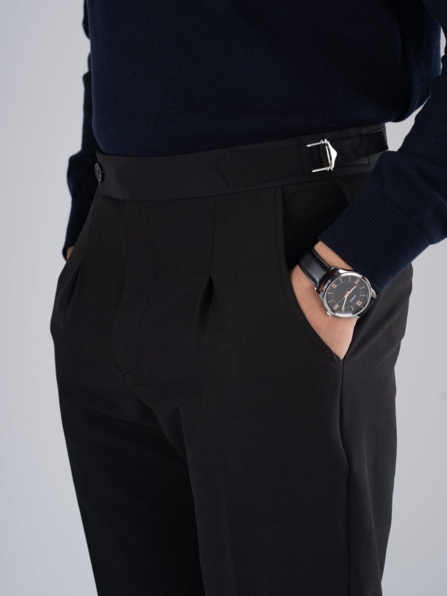Black Gurkha Bootcut Pant - BazeLine