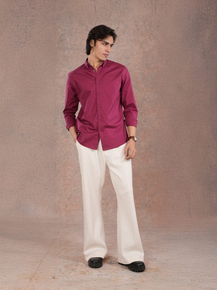 BLAZE Classic Maroon Solid Shirt - BazeLine