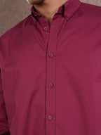 BLAZE Classic Maroon Solid Shirt - BazeLine