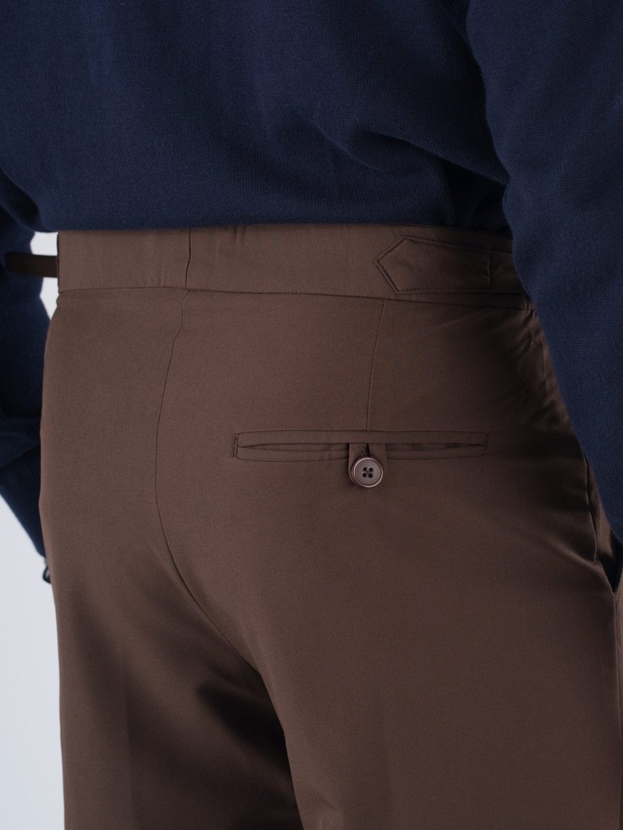 Coffee Brown Gurkha Bootcut Pant - BazeLine