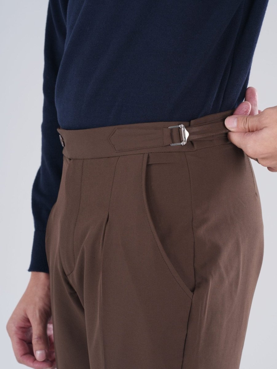 Coffee Brown Gurkha Bootcut Pant - BazeLine