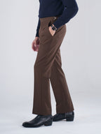 Coffee Brown Gurkha Bootcut Pant - BazeLine