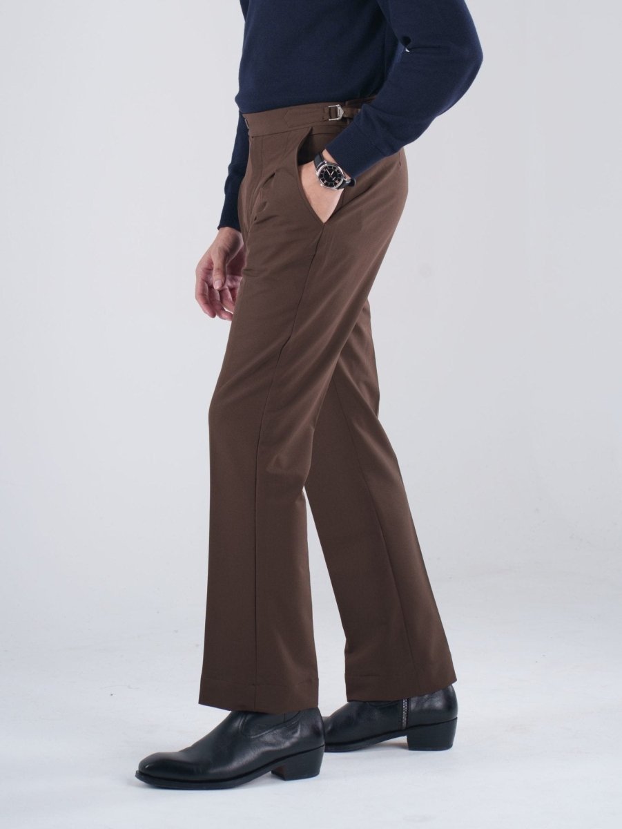 Coffee Brown Gurkha Bootcut Pant - BazeLine