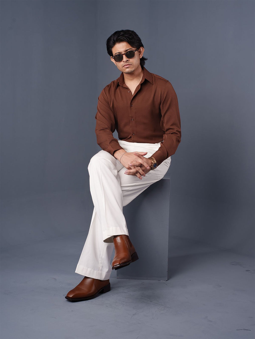 CORE Chocolate Brown Business Formal Shirt - BazeLine
