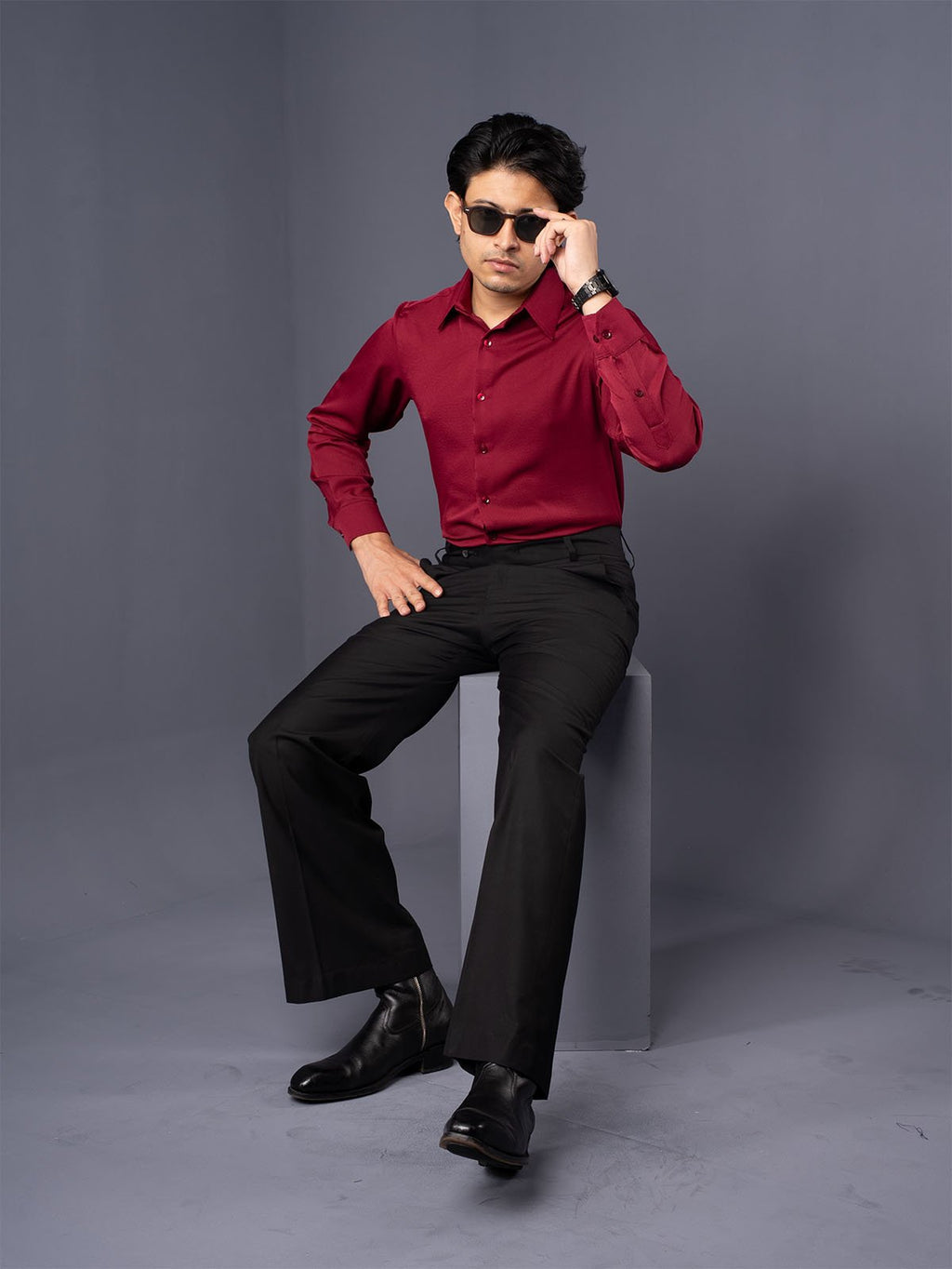 CORE Crimson Red Business Formal Shirt - BazeLine