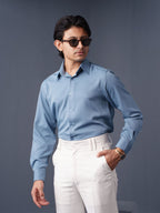 CORE Steel Blue Business Formal Shirt - BazeLine