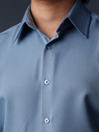 CORE Steel Blue Business Formal Shirt - BazeLine