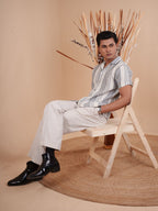 CROCHET Ash Grey Stripe Cuban Shirt - BazeLine