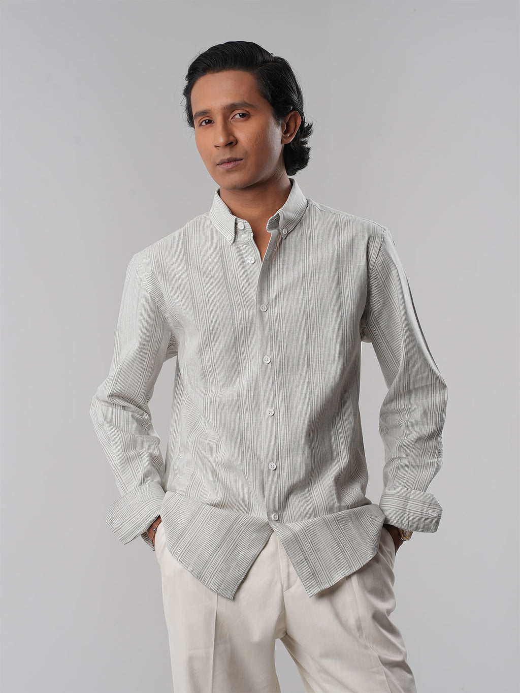 DRIFT Ashline Textured Stripe Shirt - BazeLine