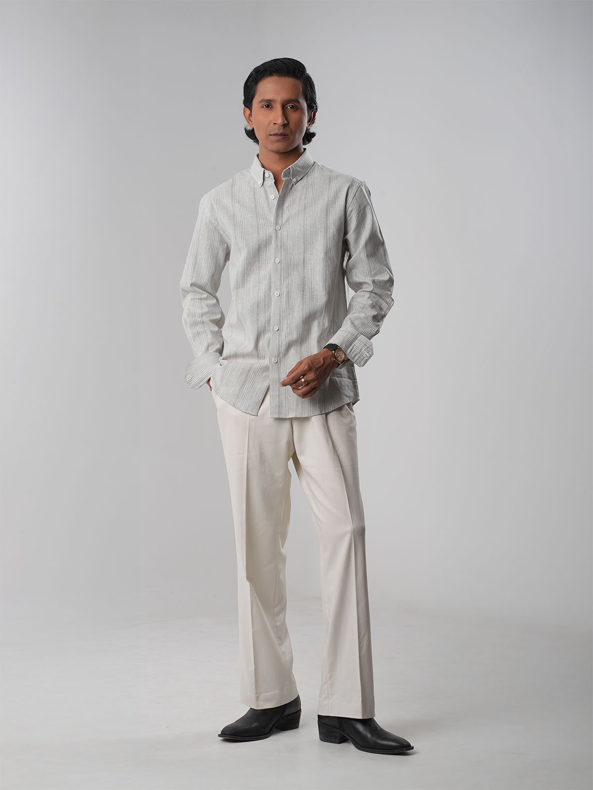 DRIFT Ashline Textured Stripe Shirt - BazeLine