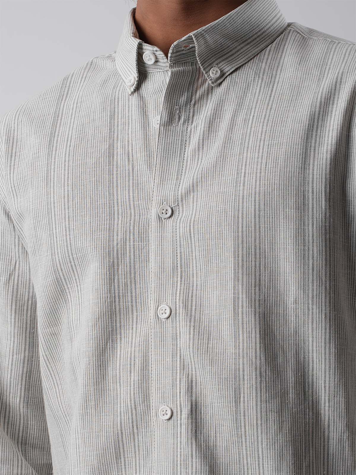 DRIFT Ashline Textured Stripe Shirt - BazeLine