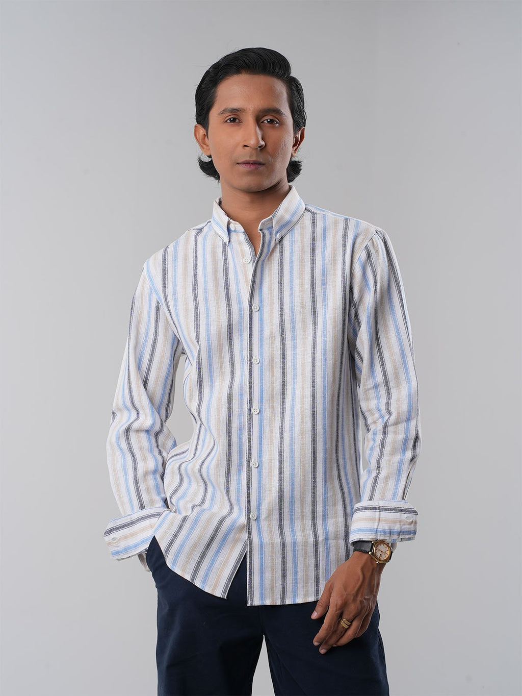 DRIFT Coastal White Stripe Shirt - BazeLine