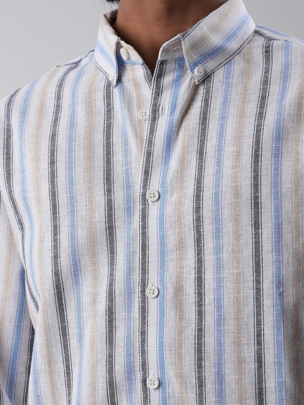 DRIFT Coastal White Stripe Shirt - BazeLine