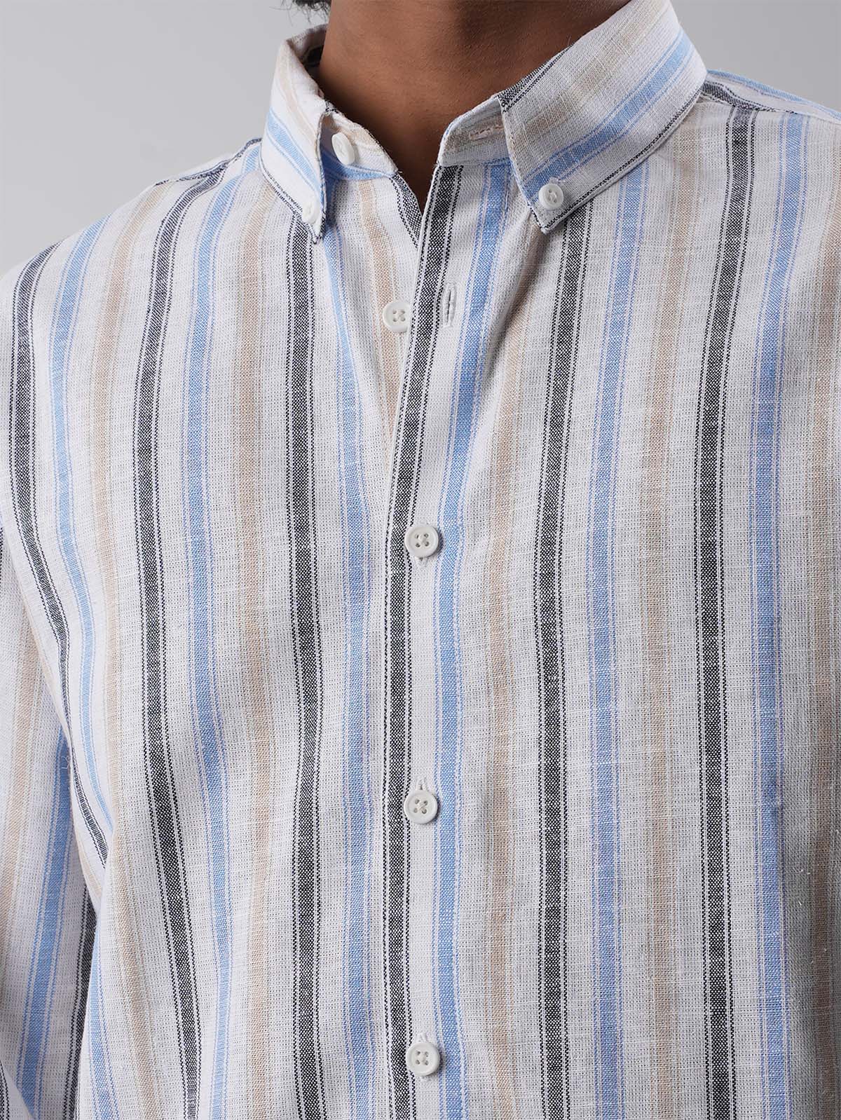 DRIFT Coastal White Stripe Shirt - BazeLine