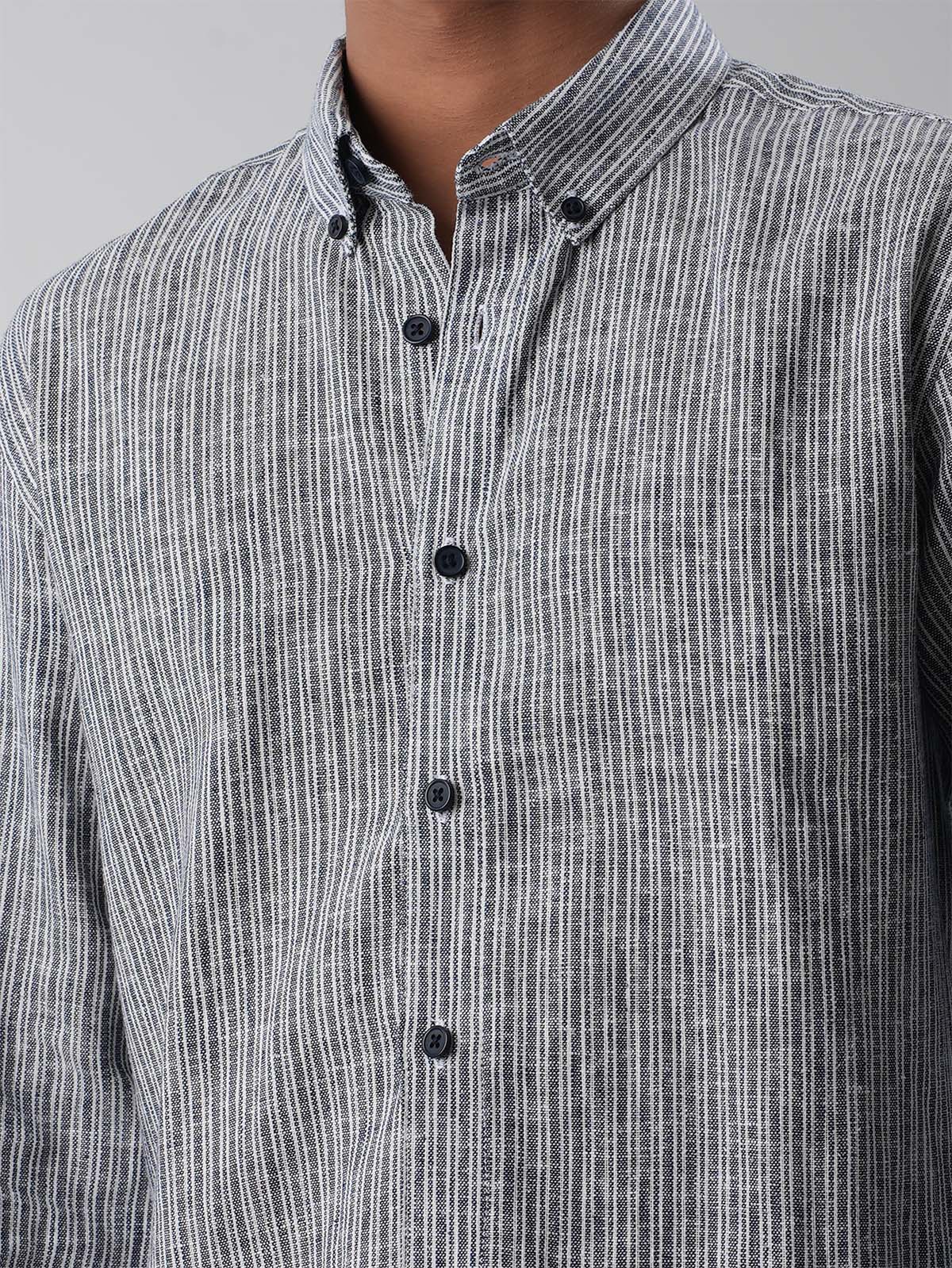DRIFT Nightfall Textured Stripe Shirt - BazeLine
