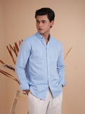 DRIZZLE Sky Blue Herringbone Shirt - BazeLine