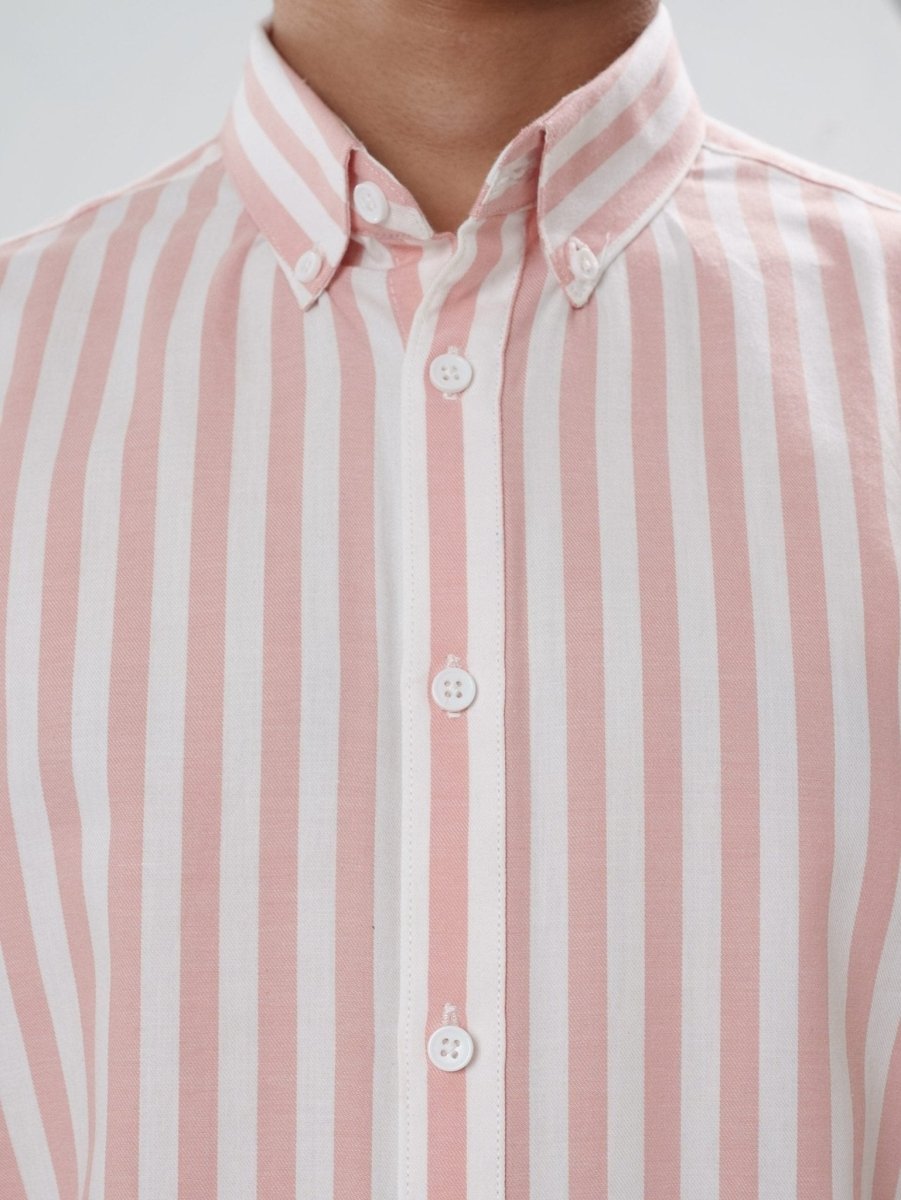 ELEMENT Coral Pink Striped Shirt - BazeLine