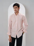 ELEMENT Coral Pink Striped Shirt - BazeLine