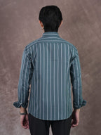 EUPHORIA Forest Teal Stripe Shirt - BazeLine