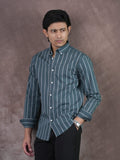 EUPHORIA Forest Teal Stripe Shirt - BazeLine