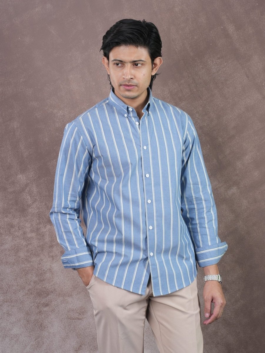 EUPHORIA Skyline Blue Stripe Shirt - BazeLine