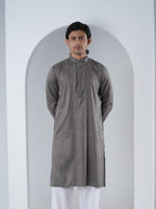 FESTIVE Ash Grey Striped Panjabi - BazeLine