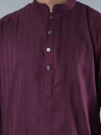 FESTIVE Burgundy Jacquard Panjabi - BazeLine