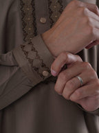 FESTIVE Coffee Brown Embroidered Panjabi - BazeLine