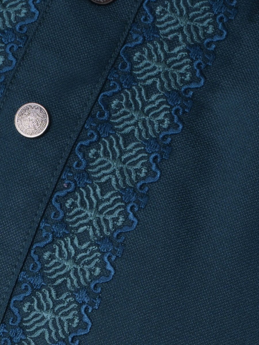 FESTIVE Deep Teal Embroidered Panjabi - BazeLine