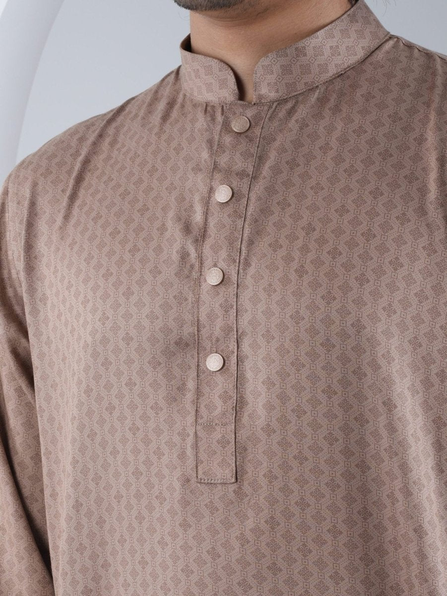 FESTIVE Light Brown Printed Panjabi - BazeLine