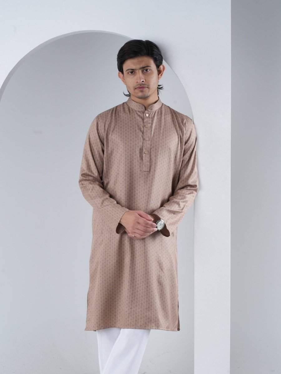 FESTIVE Light Brown Printed Panjabi - BazeLine