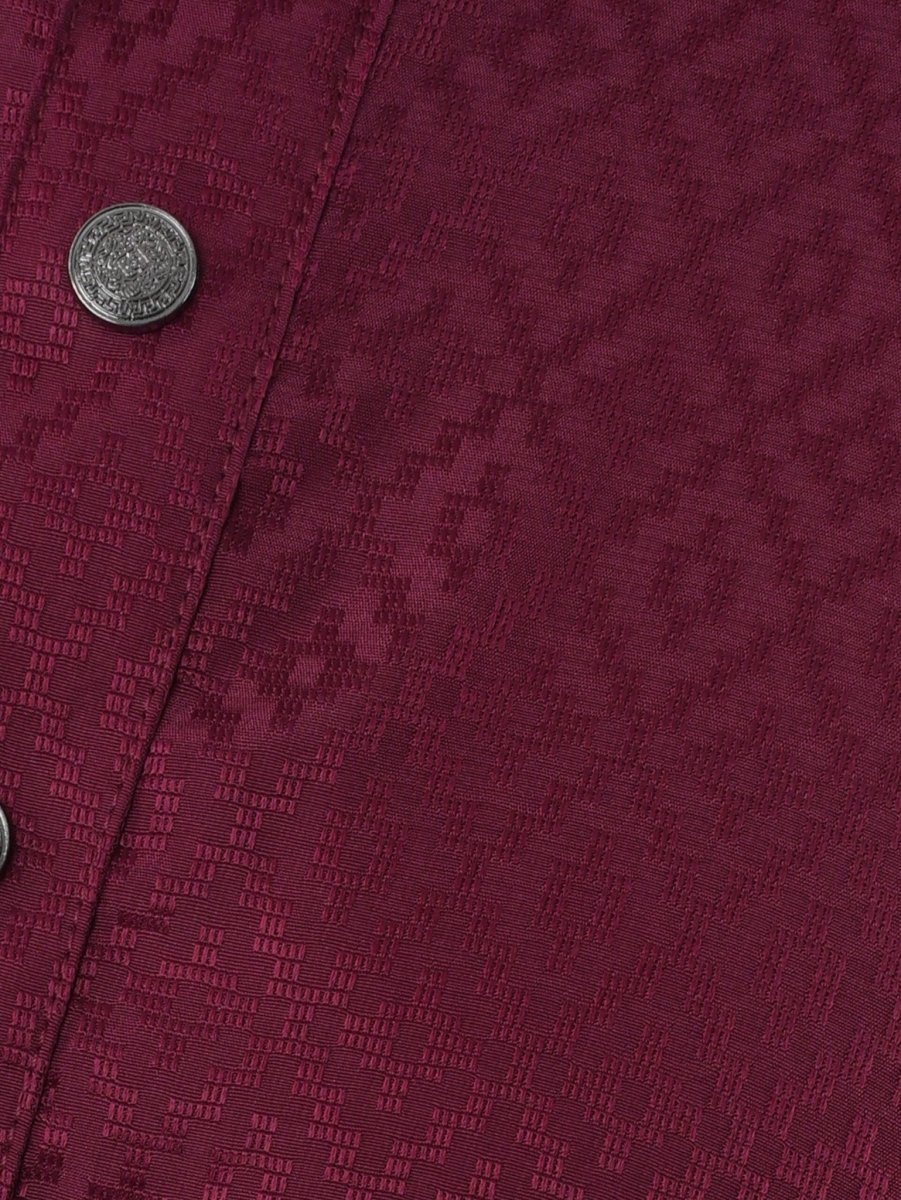 FESTIVE Maroon Jacquard Panjabi - BazeLine
