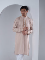 FESTIVE Mauve Cream Embroidered Jacquard Panjabi - BazeLine