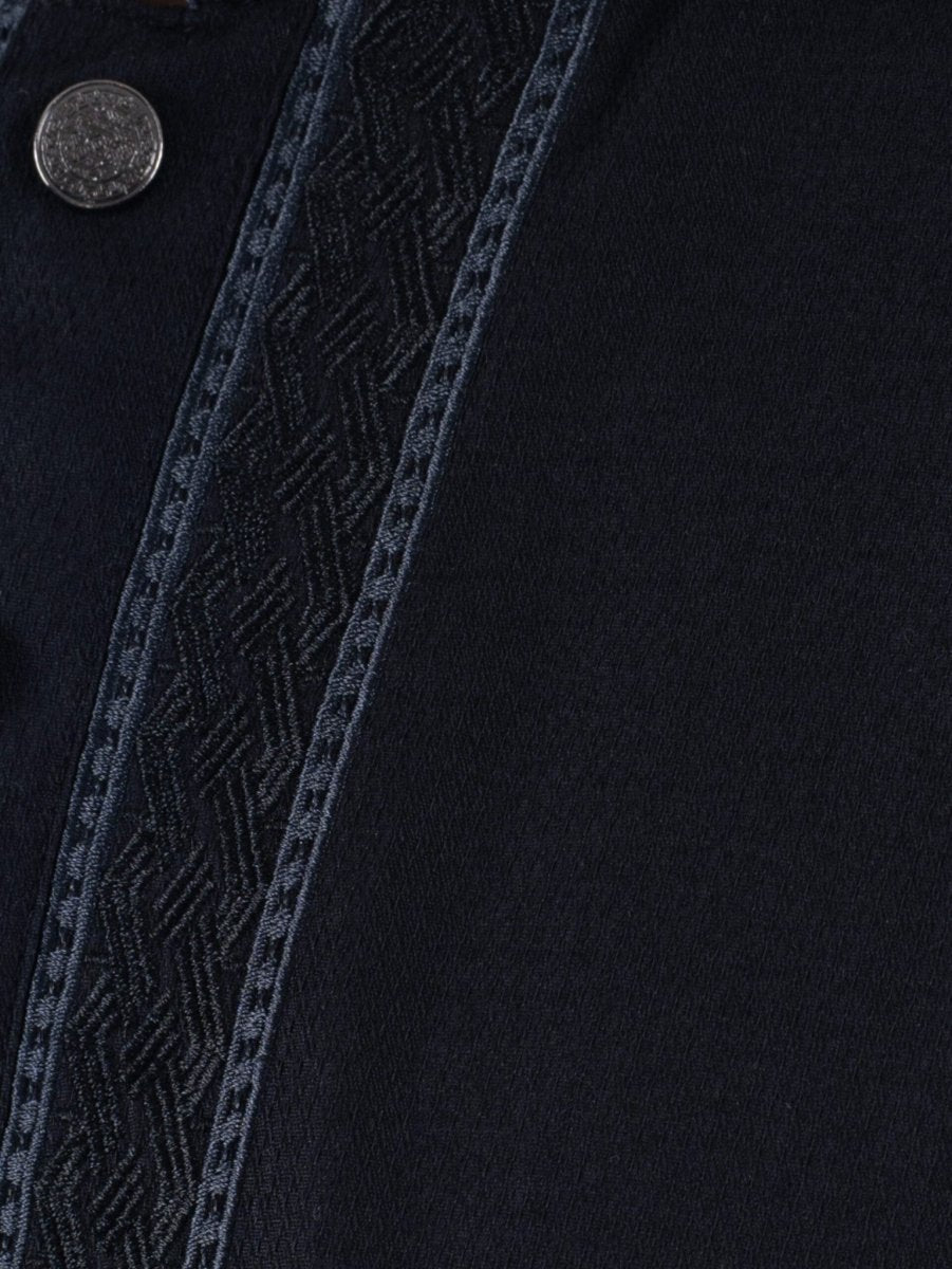 FESTIVE Midnight Black Embroidered Panjabi - BazeLine